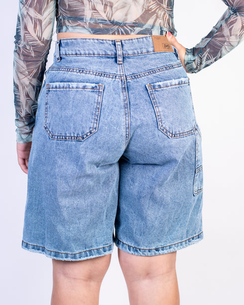 Short jean biker tiro alto | J23371