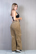 Jean pana cargo verde olivo tiro alto | J23379