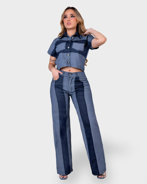 Conjunto chambray bitono | Ref J30555