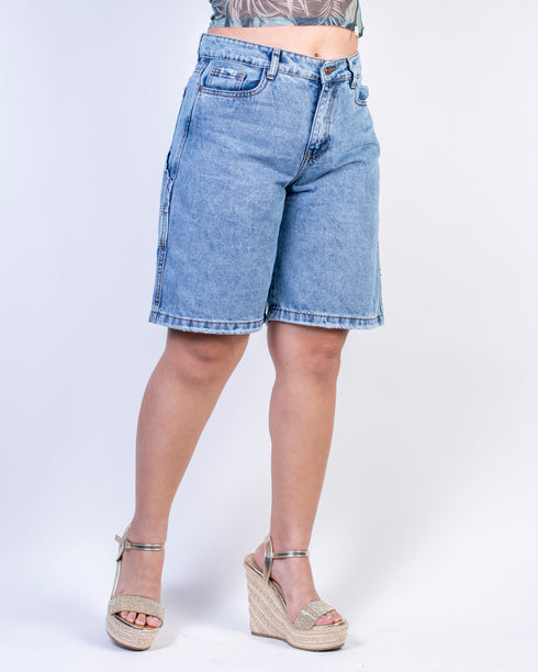 Short jean biker tiro alto | J23371