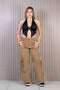 Jean pana cargo verde olivo tiro alto | J23379