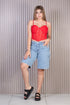Short jean biker tiro alto | J23373