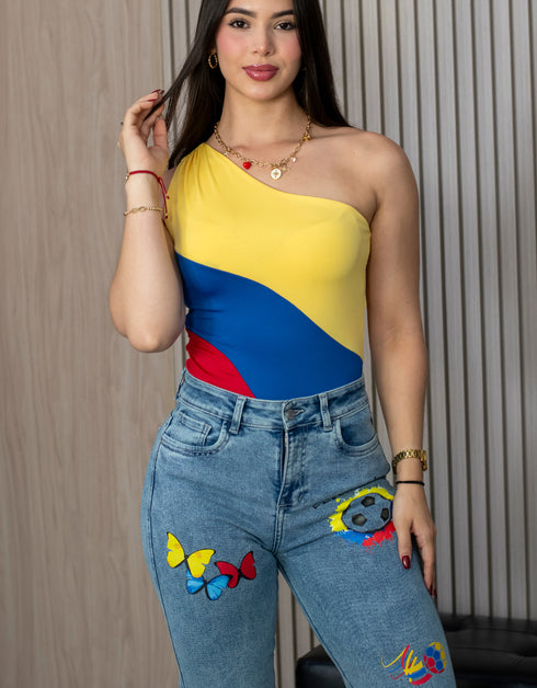 Jean Graphic Denim SELECCIÓN COLOMBIA bota recta | J9077