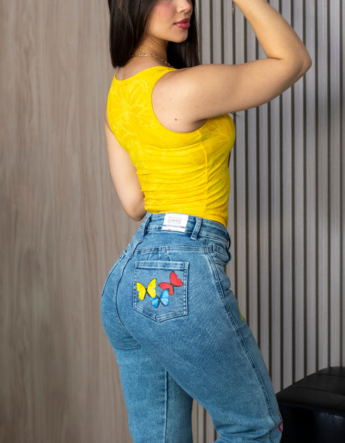 Jean Graphic Denim SELECCIÓN COLOMBIA bota recta | J9077