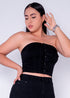 conjunto denim croptop mas pantalon