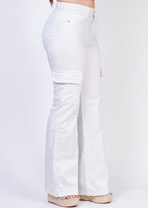Jean Cargo tipo flare tiro alto Ref JN6163