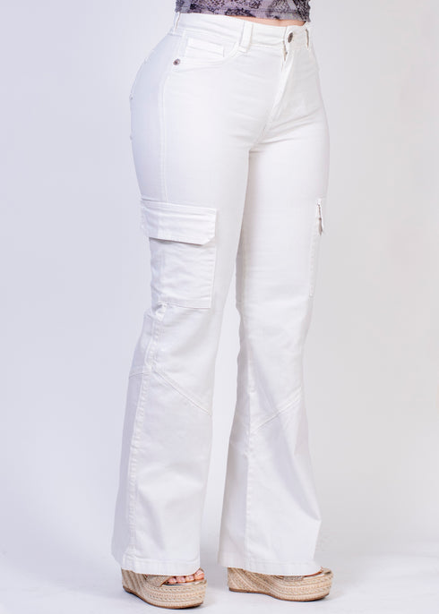 Jean Cargo tipo flare tiro alto Ref JN6163