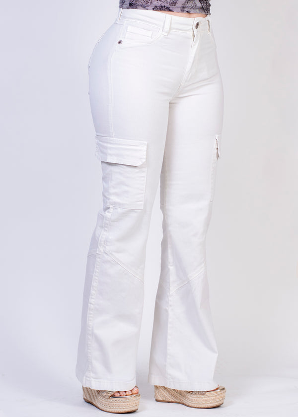 Jean Cargo tipo flare tiro alto Ref JN6163